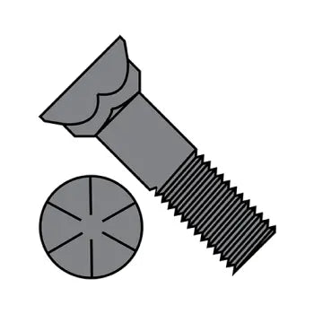 Bolts for Mounting Machinery to Platforms-JFAST 7576BP8 - 3/4-10X4 3/4  Grade 8 Plow Bolt With Number 3 Head Plain, Case Quantity: 
50