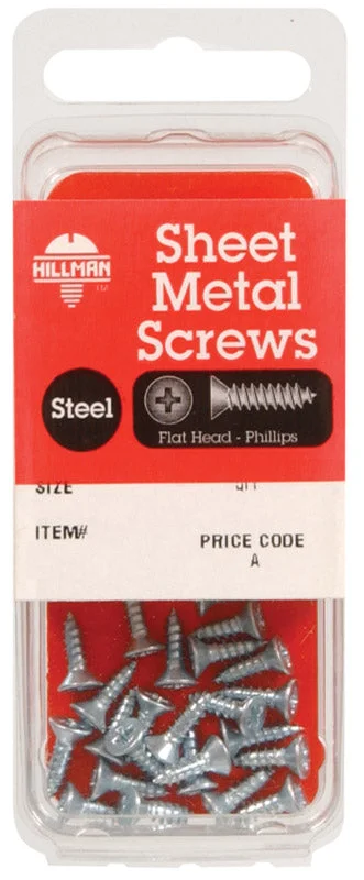 Screws for Mounting Outdoor Fixtures-Hillman No. 10 x 2 in. L Phillips Flat Head Zinc-Plated Steel Sheet Metal Screws 6 pk (Pack of 10)