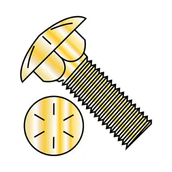 Bolts with Flat Heads for Smooth Finish-JFAST 6252C8 - 5/8-11X3 1/4  Carriage Bolt Grade 8 Fully Threaded Zinc Yellow, Case Quantity: 
120