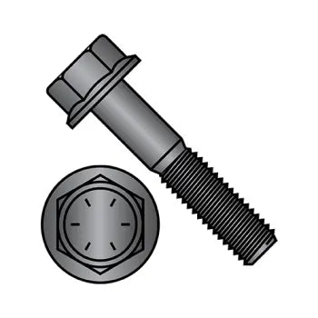 Bolts for Fixing Steel Plates-JFAST 6268BF - 5/8-11X4 1/4  Hex Head Flange Non Serrated Frame Bolt IFI-111 2002 Grade 8 Black Phosphate, Case Quantity: 
100