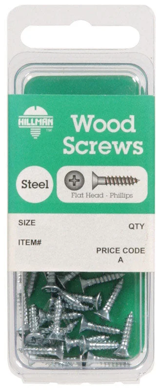 Screws for Fastening Safety Equipment-Hillman No. 14 x 1-1/2 in. L Phillips Zinc-Plated Wood Screws 4 pk (Pack of 10)