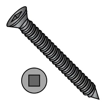 Screws for Securely Mounting TVs-6-18 x 1-5/8 Square Drive Trim Head Drywall Screw Fine Thread Black Phosphate