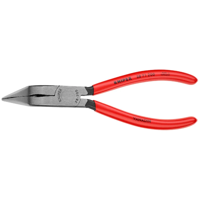 Pliers for Fastening and Loosening Screws-Knipex 38 71 200 8" Long Nose 70° Angled Pliers without Cutter