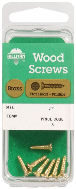 Screws for Automotive Repairs-Hillman No. 6 x 1/2 in. L Phillips Wood Screws 10 pk (Pack of 10)