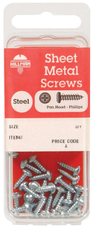 Screws for Home Improvement Projects-Hillman No. 12 x 3/4 in. L Phillips Pan Head Zinc-Plated Steel Sheet Metal Screws 60 1 pk (Pack of 10)