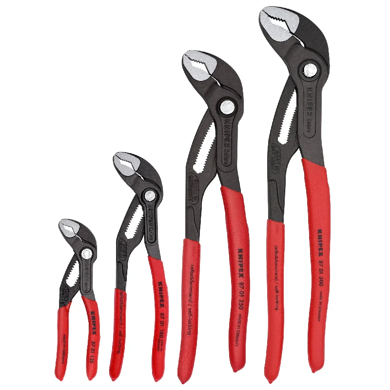 Long-Handled Pliers for Extra Leverage-Knipex 9K 00 80 143 US 4 Pc Cobra® Pliers Set