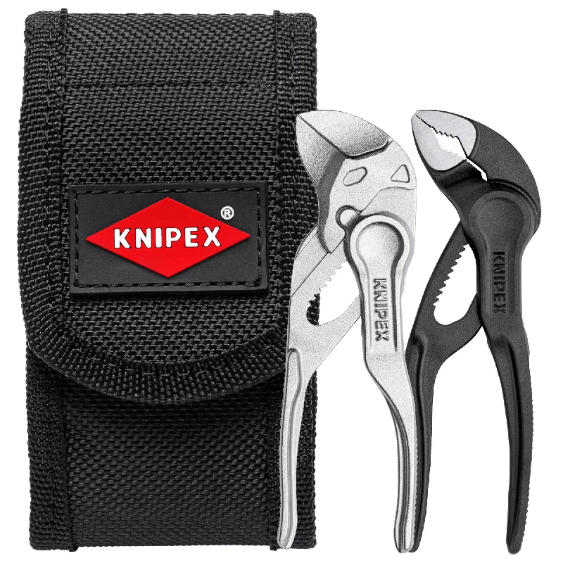 Stainless Steel Pliers for Durability-Knipex 00 20 72 V04 XS 2 Pc Mini Pliers Set XS in Belt Pouch