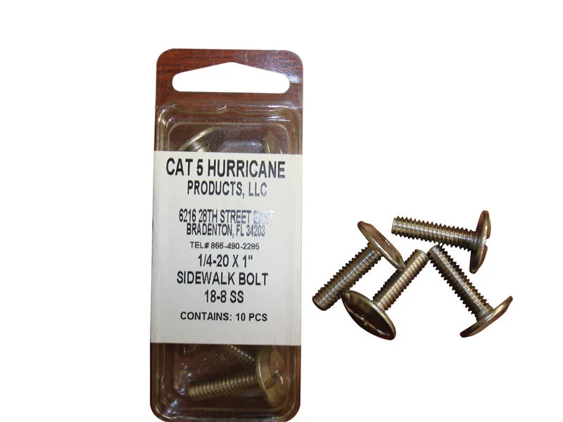 Bolts for Custom Welding Projects-Cat 5 Sidewalk Bolts 1/4-20 X 1 10/Pack