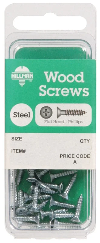 Screws for Outdoor Furniture Assembly-Hillman No. 6 x 1-1/4 in. L Phillips Zinc-Plated Wood Screws 15 pk (Pack of 10)