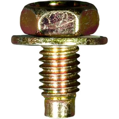 Self-Tapping Screws for Quick Installation-Auveco # 25207 License Plate Screw M6-1.0 x 12mm. Zinc & Yellow. Qty 50.