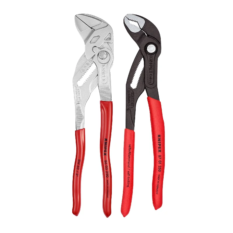 Heavy Duty Pliers for Mechanics-Knipex 9K 00 80 147 US 2 Pc 10" Cobra® Water Pump and Pliers Wrench Set