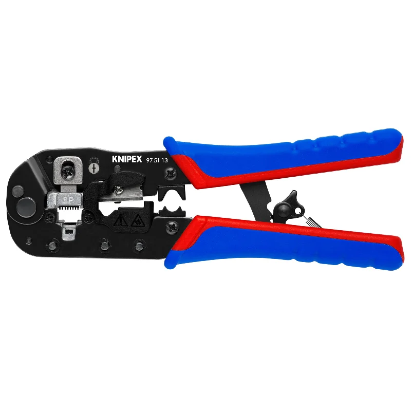 Pliers for Construction Work-Knipex 97 51 13 7 1/2" Crimping Pliers-For RJ45 Western Plugs