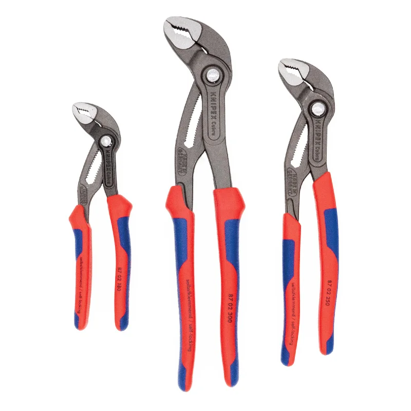 High-Tensile Pliers for Tough Materials-Knipex 9K 00 80 05 US 3 Pc Cobra® Water Pump Pliers Set