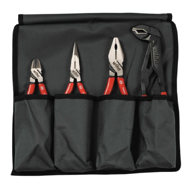 Pliers with Hardened Steel Jaws-Wiha Tools 32601 Soft Grip Pliers / Cutters Set, 4 Piece