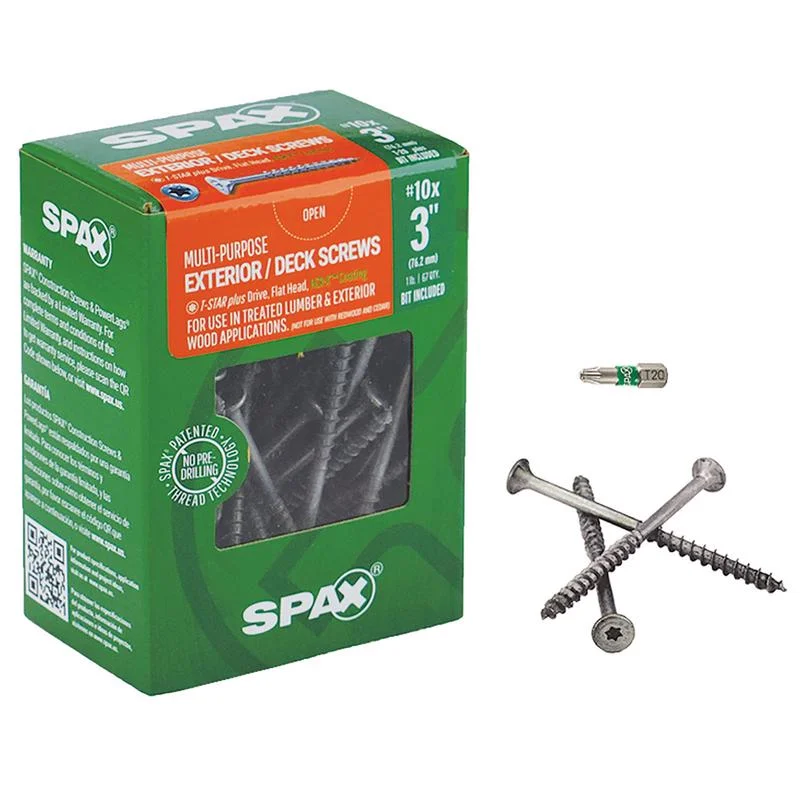 Screws for Metal Sheet Fixing-Spax 3 in. L Flat Head Multi-Purpose Screws 1 lb 67 pk