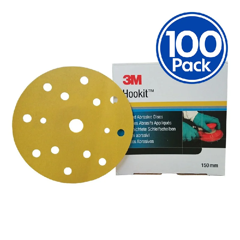 Sandpaper for Removing Adhesive Residue-3M Hookit Gold Abrasive Sanding Disc 236U 150mm 6" x 100 Pack Box Sandpaper