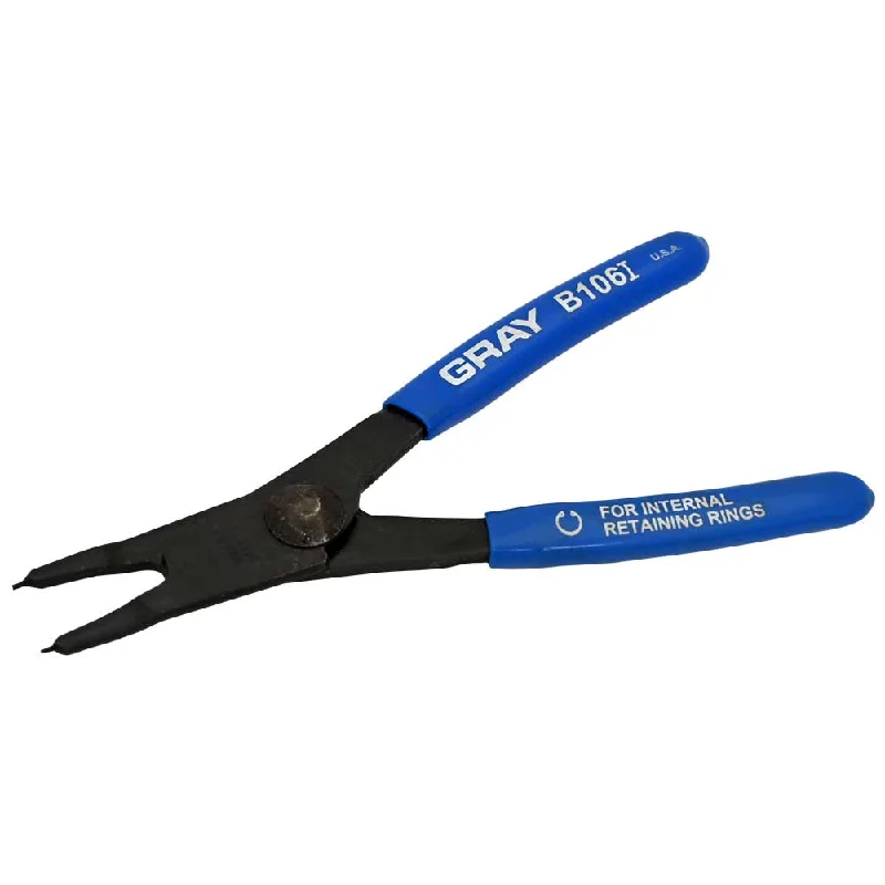 Pliers with Adjustable Jaw Width-Fixed Tip Industrial Snap Ring Pliers (Internal Type) with Vinyl Grips