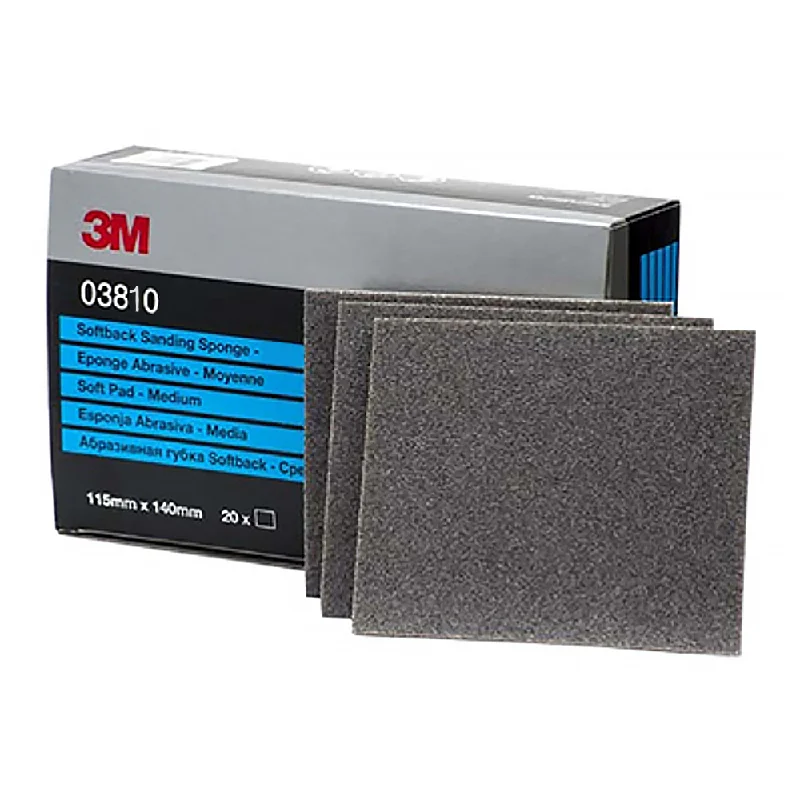 Heavy Grit Sandpaper for Surface Removal-3M Softback Wet Or Dry Sanding Sponge Superfine 115mm x 140mm 03810 x 20 Pack