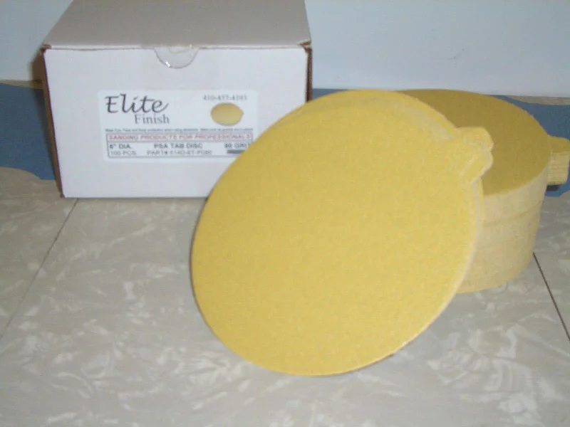 Sandpaper for Smoothing Rough Concrete-6" PSA Tab Discs Sticky Sand Paper Discs 80 Grit 25 Pack