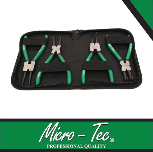 Anti-Rust Pliers for Long-Lasting Use-Micro-Tec Pliers Circlip 250Mm 4Pc Pouch