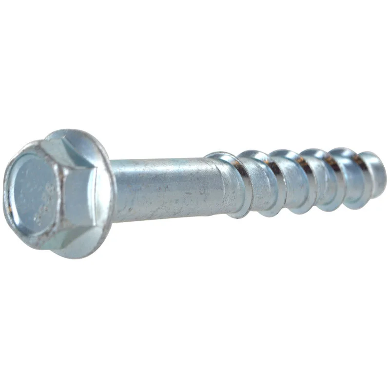 Screws for Outdoor Projects-HILLMAN Screw-Bolt+ 3/8 in. D X 2-1/2 in. L Steel Hex Head Concrete Screw Anchor 15 pk