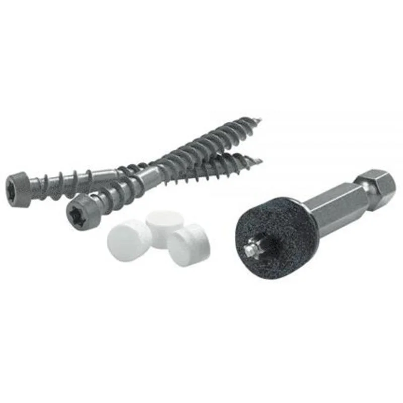 Galvanized Screws for Corrosion Resistance-Cortex Azek 2-3/4 in. L White Torx TTAP Trim Head Deck Screws and Plugs Kit