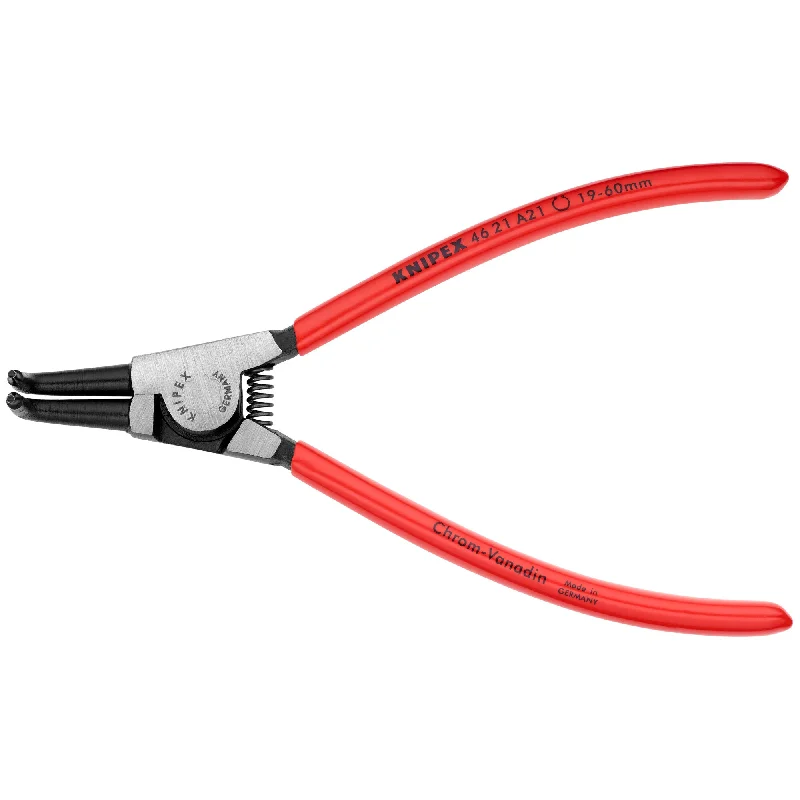 Durable Pliers for Industrial Repairs-Knipex 46 21 A21 6 3/4" External 90° Angled Snap Ring Pliers-Forged Tips