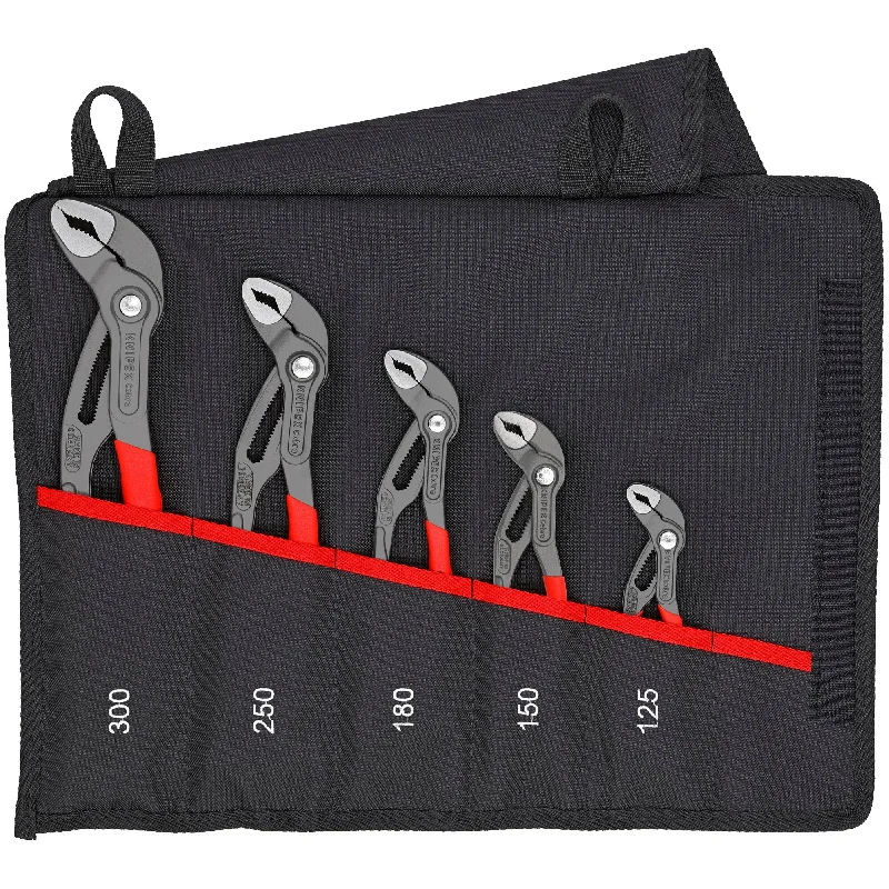 Pliers for Cutting Through Hard Materials-Knipex 00 19 55 S5 5 Pc Cobra® Set in Tool Roll