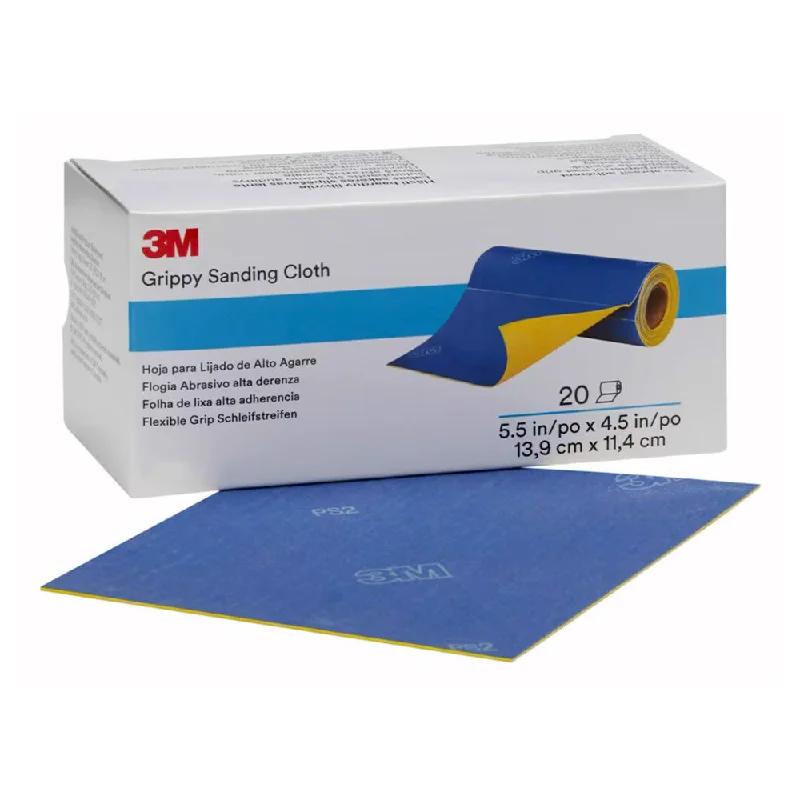 Extra-Fine Sandpaper for Ultra-Smooth Finish-3M Grippy Sanding Cloth P320 - P2000 Choose Grit 140mm x 114mm x 20 Pack Box