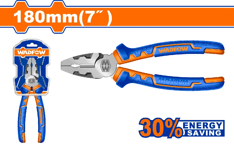 Pliers for Use in Tight Spaces-Wadfow High leverage combination pliers 7"