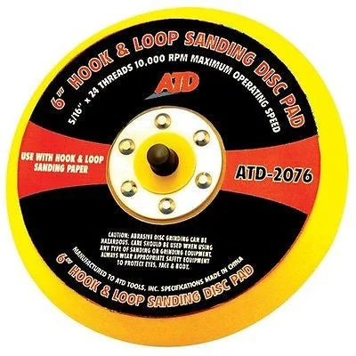 Sandpaper for Fine Finishing of Stone Surfaces-ATD Tools 2076 6" DA Pad Hook and Loop Sanding Disc Pad