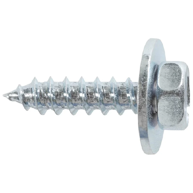 Screws for DIY Home Projects-Auveco # 23803 Hex Head Sems Tapping Screw #14 X 1" - Zinc. Qty 100.