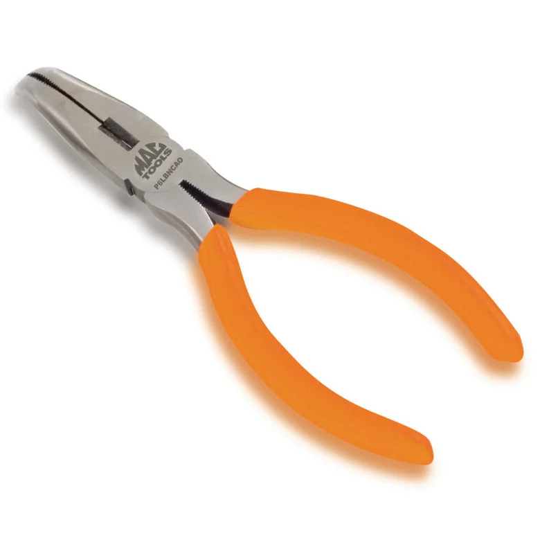 Pliers for Woodworking Projects-Bent Long-Nose Pliers with Cutter 6" - Orange