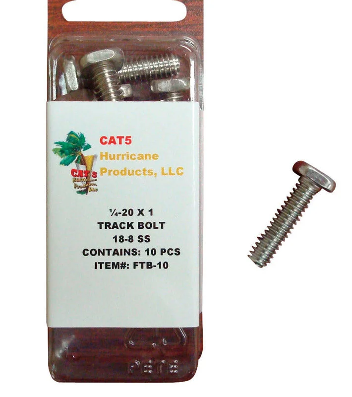 Bolts for Securing Solar System Components-Cat 5 F Track Bolts 10/Pack