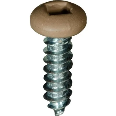 Screws for Concrete and Brick Walls-Auveco # 25356 6 x 1/2" Tan Painted Square Drive Pan Head Tapping Screw. Qty 100.