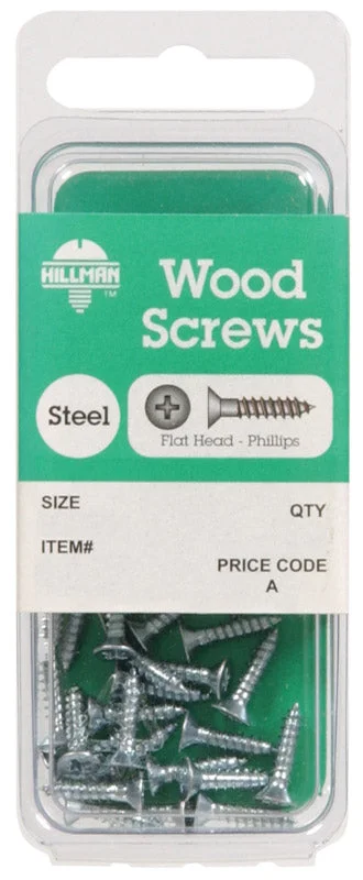 Screws for Fixing Outdoor Lights to Walls-Hillman No. 4 x 3/4 in. L Phillips Zinc-Plated Wood Screws 25 pk (Pack of 10)