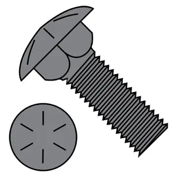 Bolts for Framing Walls and Beams-JFAST 6296C8P - 5/8-11 X 6 Bolt Carriage Grade 8 Fully Threaded Plain, Case Quantity: 
70