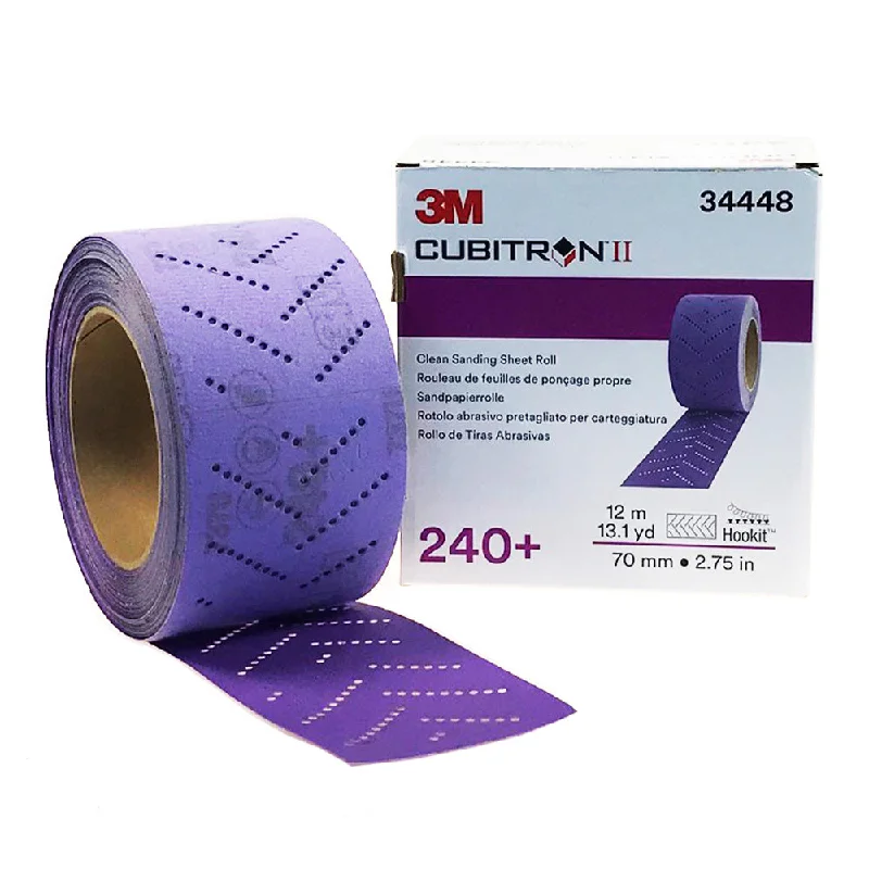 Sandpaper for Auto Body Repair-3M 34448 Cubitron II Clean Sanding Sheet Roll 240 Grit 70mm x 12m Hookit