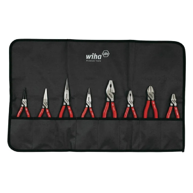 Multi-Purpose Pliers for DIY and Repairs-Wiha Tools 32608 8 Piece Classic Grip Pliers and Cutters Set with Canvas Pouch