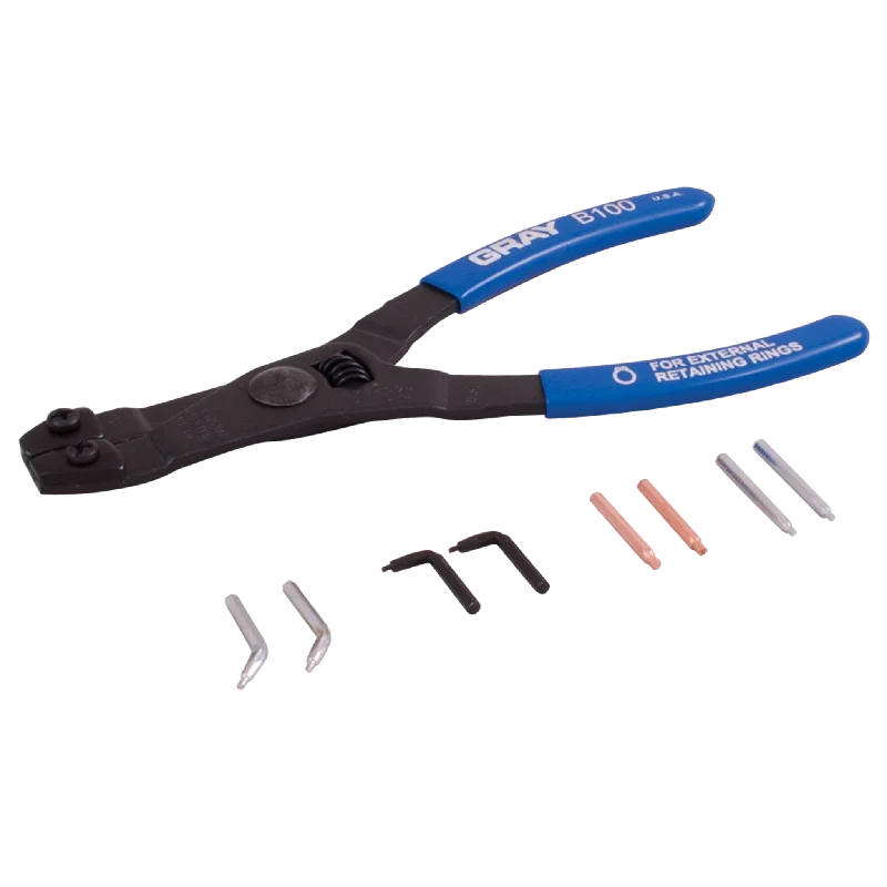 Pliers for Crimping and Cutting Electrical Wires-Internal and External Retaining Ring Pliers with Replaceable Tips