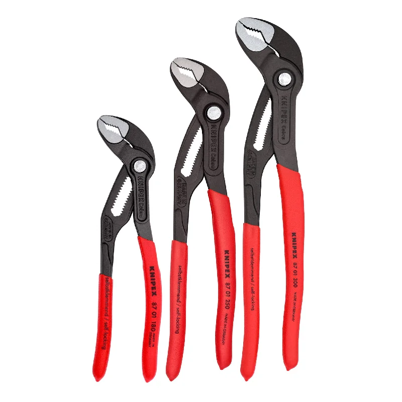 Pliers for Crimping and Cutting Cables-Knipex 00 20 06 US1 3 Pc Cobra® Pliers Set