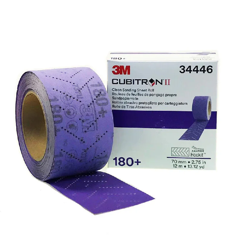 Sandpaper for Smoothing Concrete Surfaces-3M 34446 Cubitron II Clean Sanding Sheet Roll 180 Grit 70mm x 12m Hookit