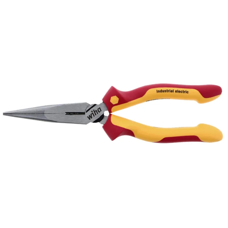 Pliers with Built-in Spring Mechanism-Wiha Tools 32923 Insulated Industrial Long Nose Pliers, 8"