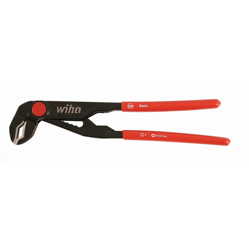 Long-Handled Pliers for Extra Leverage-Wiha Tools 32665 10" Push Button Adjustable Water Pump Pliers with Vinyl Grip