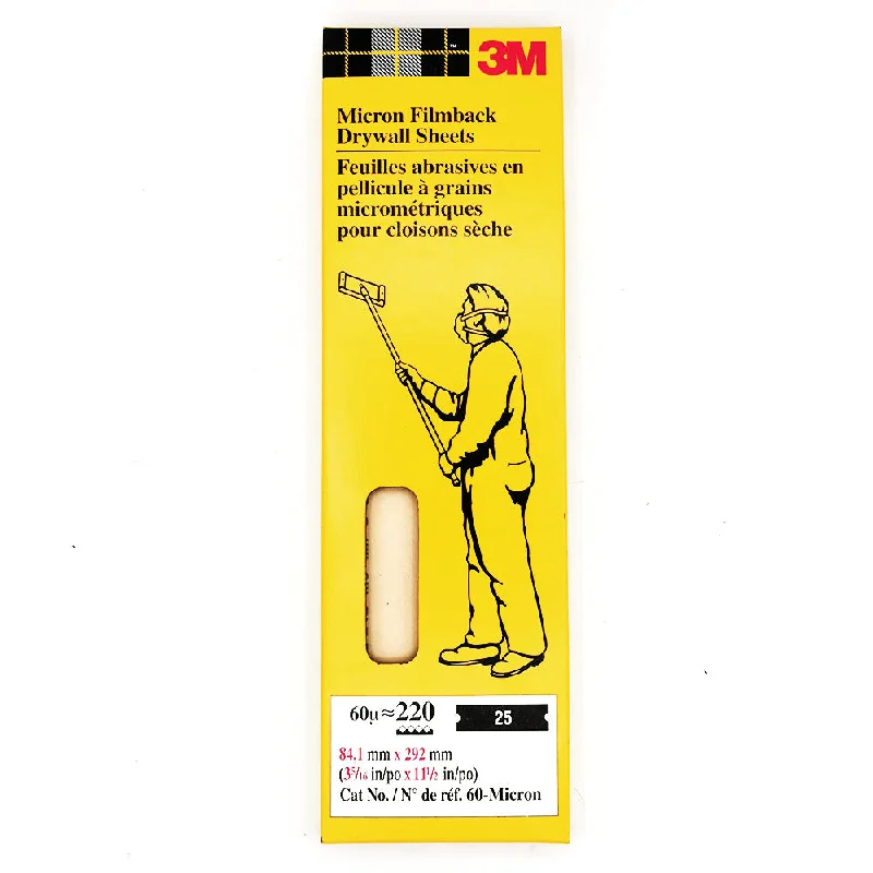 Sandpaper for Smoothing Rough Edges of Wood-3M Micron Filmback Drywall Sheets