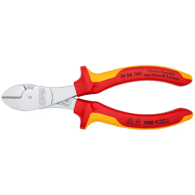 Pliers for Electronics Work-Knipex 74 06 160 6 1/4" High Leverage Diagonal Cutters-1000V Insulated