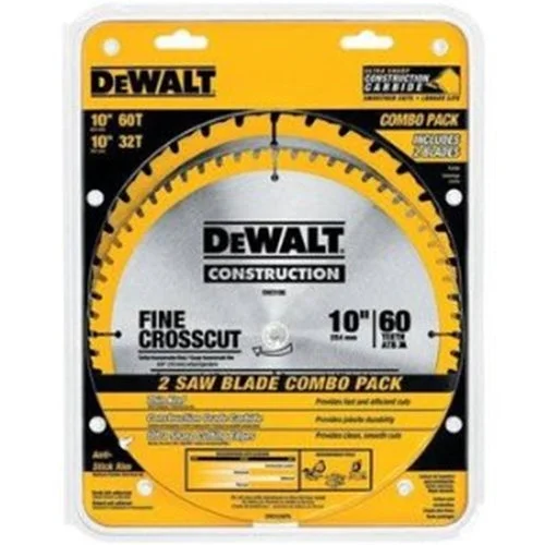 Saw Blades for Heavy-Duty Wood Cutting-DeWalt DW3106P5D60I 10" 60T Saw Blade - 2 Pack