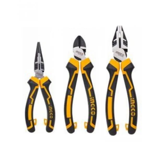 Pliers for Crimping and Cutting Cables-Ingco 3 Piece High Leverage Plier Set