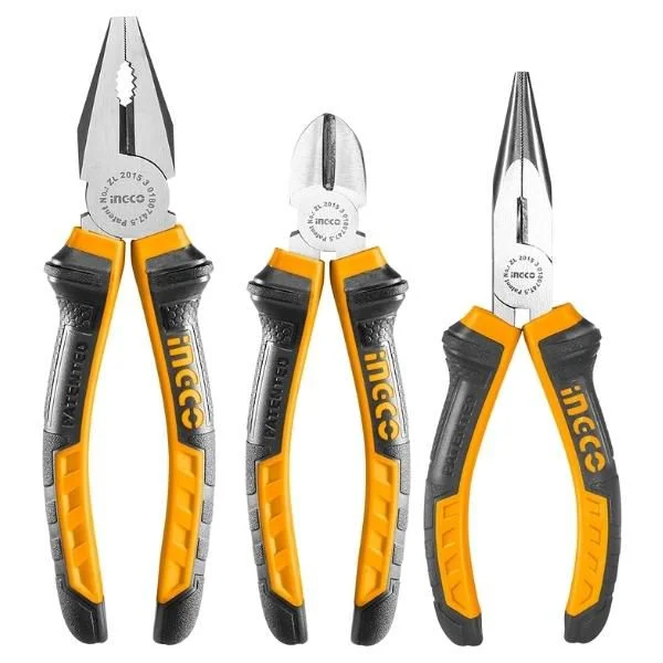 Pliers for Crimping Electrical Wires-Ingco - Pliers Tool Set 15Cm + 15Cm + 20Cm - 3 Piece