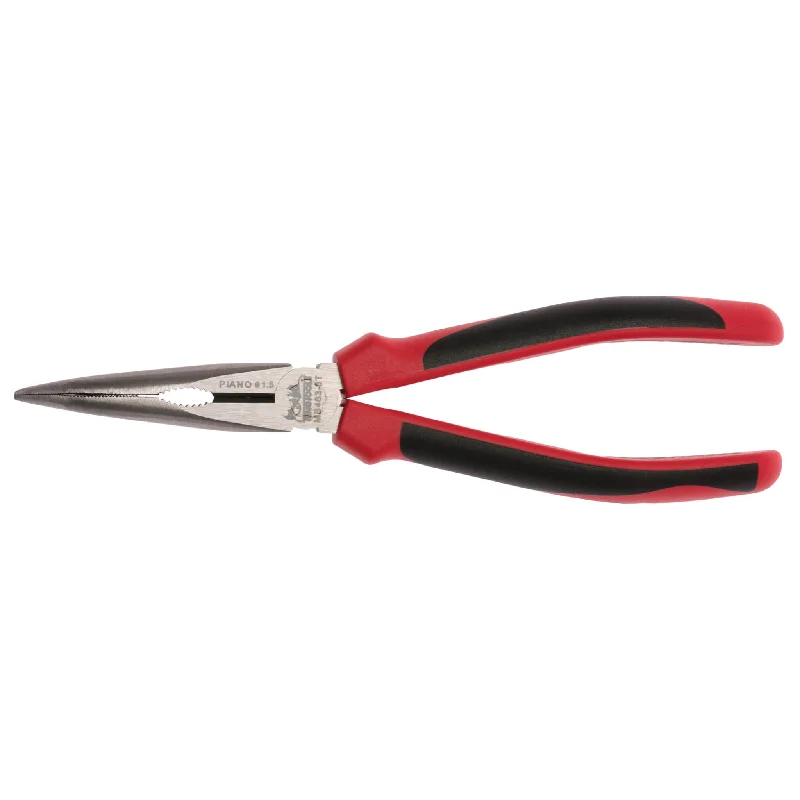 Mini Pliers for Compact Jobs-Teng Tools 8 Inch TPR Grip 45 Degree Bent / Angled Long Nose Pliers - MB463-8T